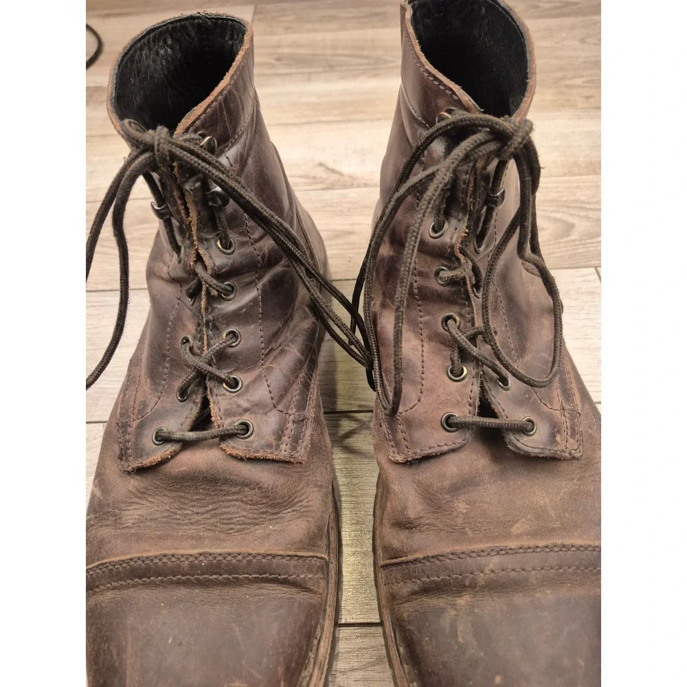 Thursday Boot Company Casa Moto‎ Brown Leather Combat Boots Rugged Lace Up Sz 14